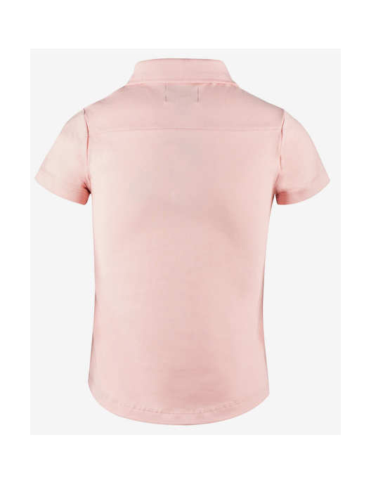 Horze Erin JR Cotton Polo Shirt powder pink