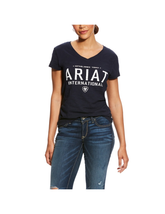 Ariat Women Block Logo T-Shirt navy