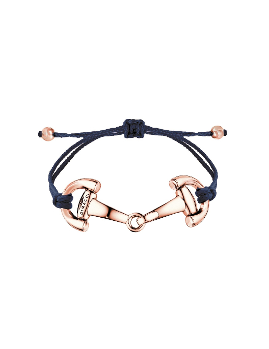 Dimacci Nylon-Trensen-Armband Pony dunkelblau ros&eacute;gold