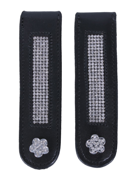 QHP Boot-Clip Flower black/silver