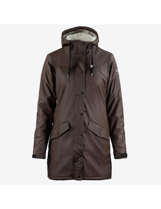 Horze Billie Womens Synthetic Leather Rain Jacket with Fleece