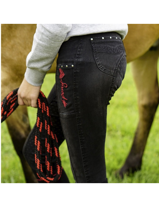 USG Kinder Jeansreithose Ponylove mit Top Grip Vollbesatz