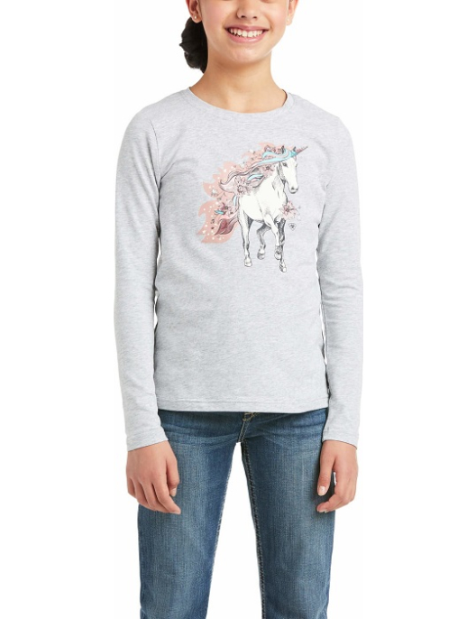 Ariat Shirt Girls My Unicorn LS, heather grey